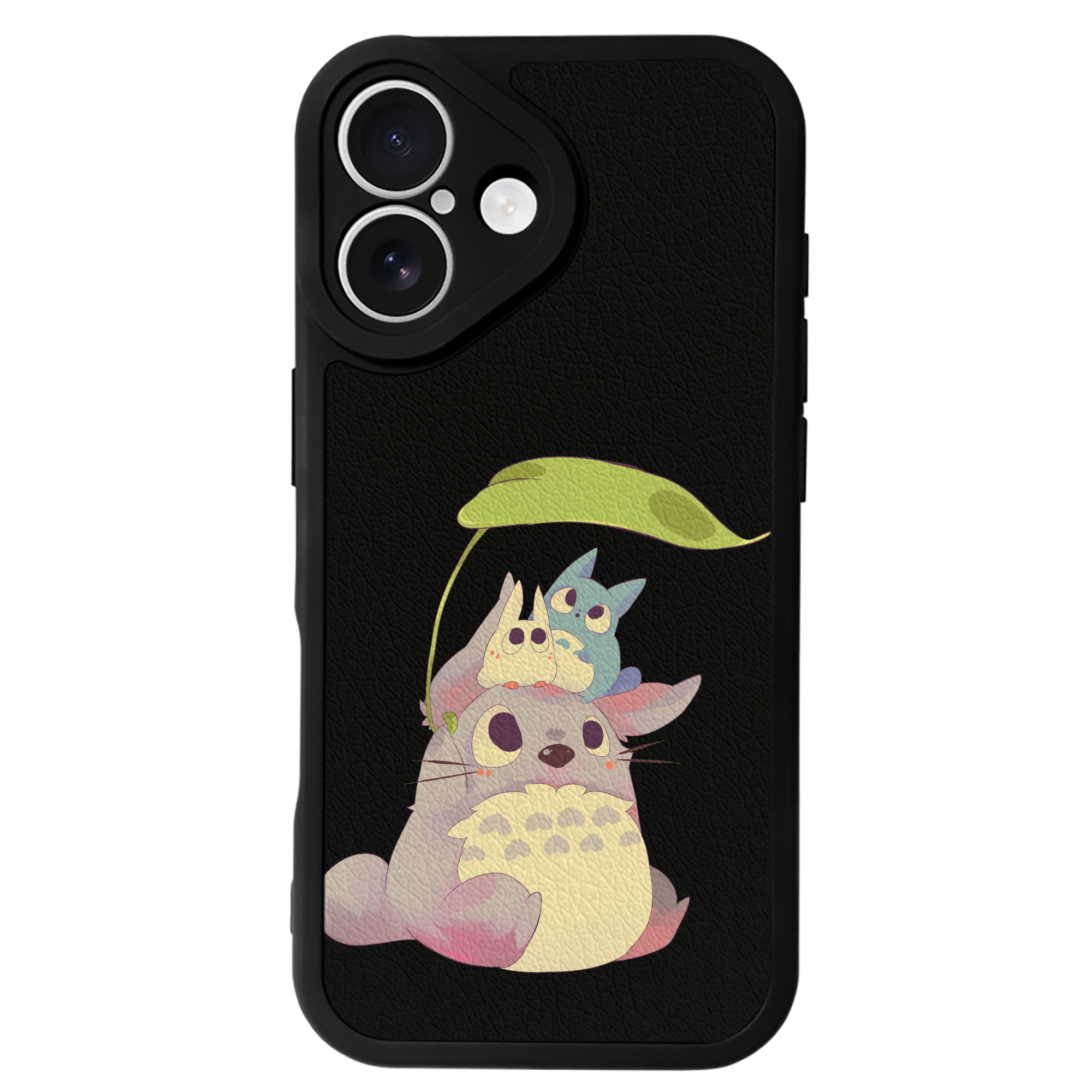 （画像用） となりのトトロ 草壁メイ 草壁サツキ My Neighbor Totoro Satsuki Kusakabe Mei Kusakabe 【iPhone 16シリーズ対応】シリコンスマホケース（レザー調） 材質：シリコン